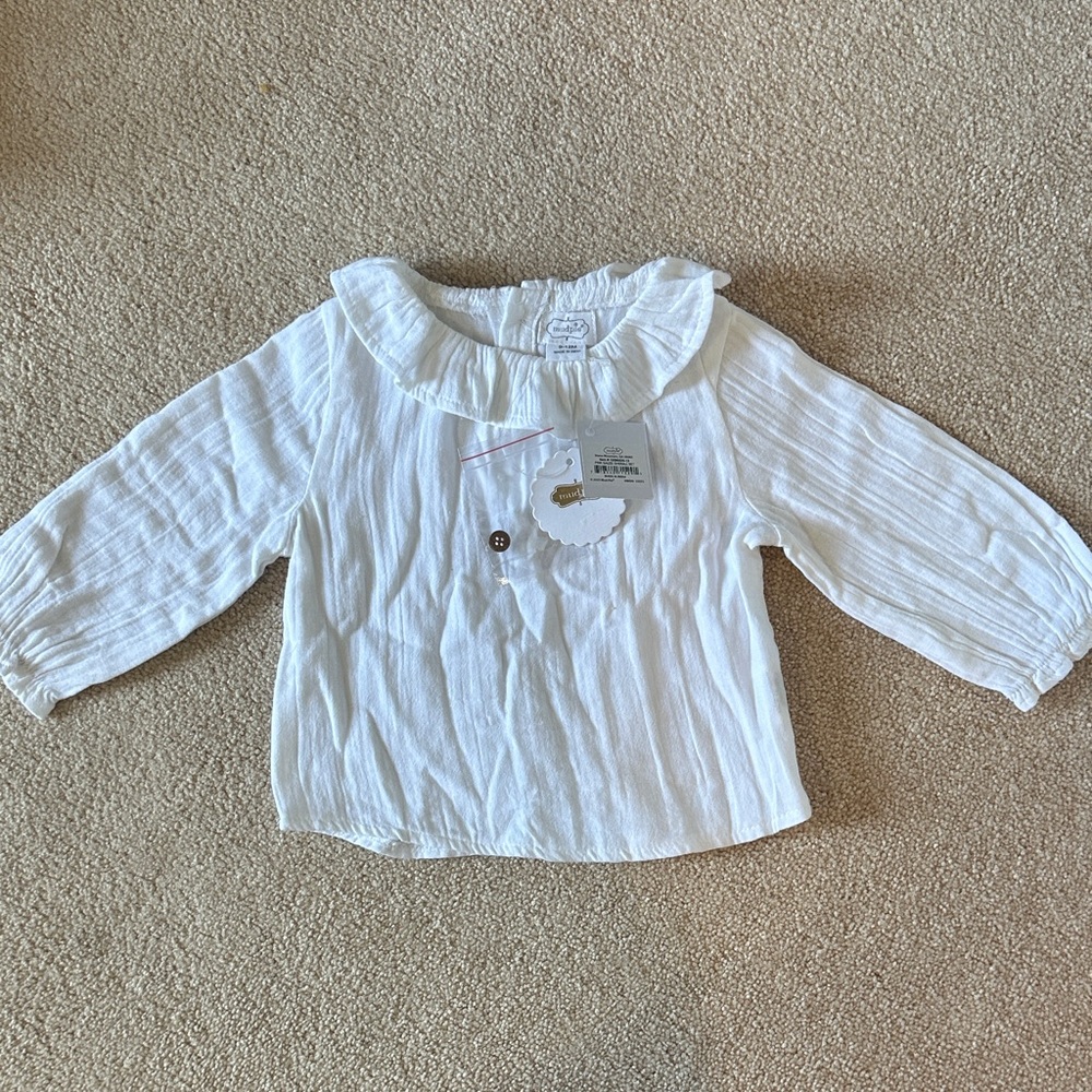 Mud Pie 9-12 month ruffle long sleeve shirt